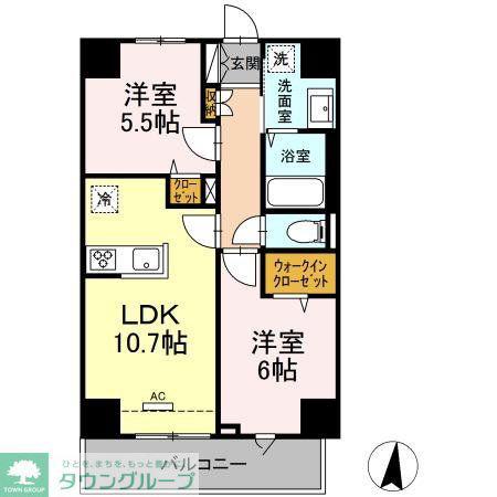 GRAND SOLEIL(2LDK/3階)の間取り写真