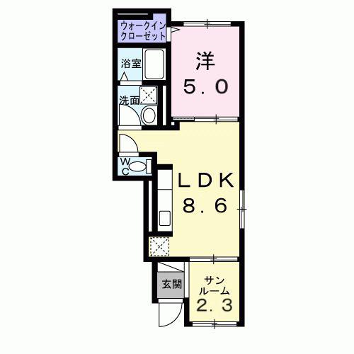 メゾン ド ベル(1LDK/1階)の間取り写真