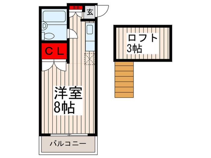 コーポ橋本(ワンルーム/2階)の間取り写真