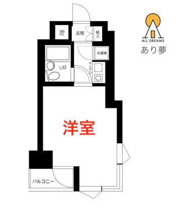 クリオ阪東橋壱番館(1K/6階)の間取り写真