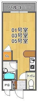 コレクション津田(ワンルーム/4階)の間取り写真