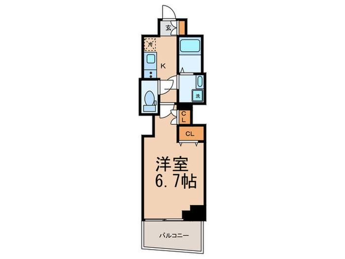 PREMIER市谷薬王寺(1K/9階)の間取り写真