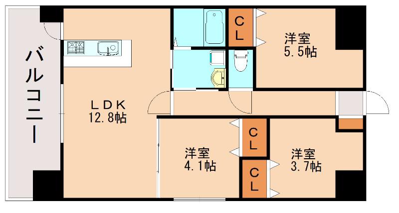 フラワーヒルズIII(3LDK/2階)の間取り写真