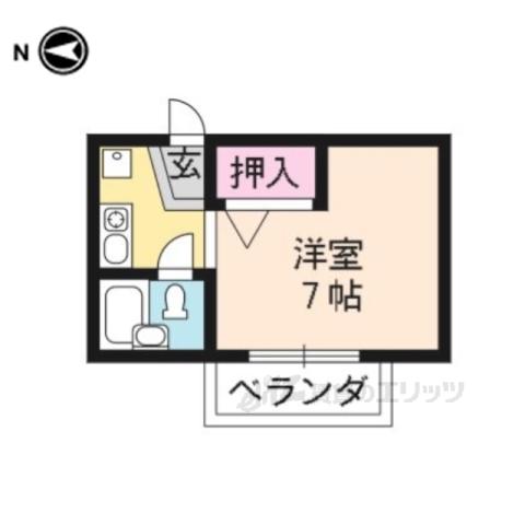 マンゾウハウス(1K/2階)の間取り写真