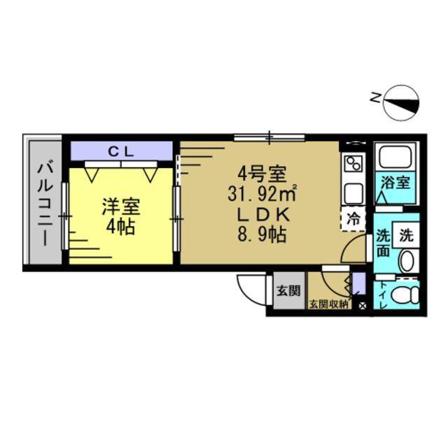 SOLARE本千葉(1LDK/3階)の間取り写真