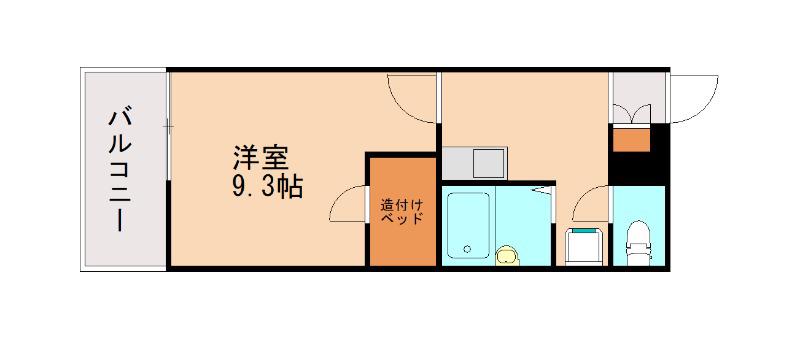 レオパレス博多豊II(1K/1階)の間取り写真