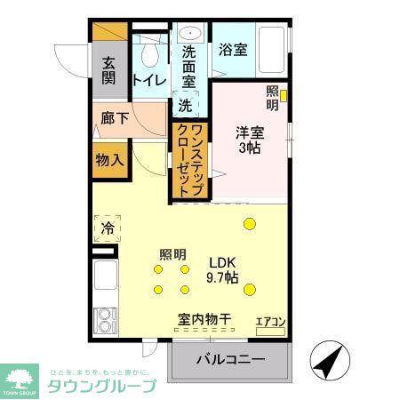 COMOREBI(1LDK/2階)の間取り写真
