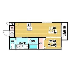 リアコート関大前II(1LDK/2階)の間取り写真