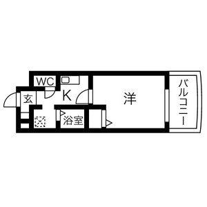 ワピタ名駅(1K/4階)の間取り写真