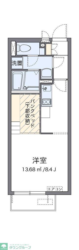 ミランダルーチェIII(ワンルーム/2階)の間取り写真