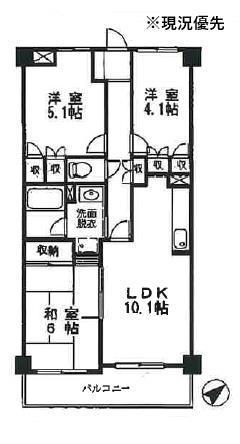 エクレール横浜(3LDK/4階)の間取り写真