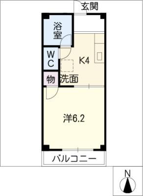 サンハイム重森(1K/1階)の間取り写真