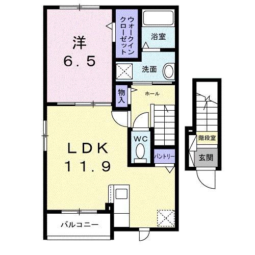 レコルテ戸塚(1LDK/2階)の間取り写真