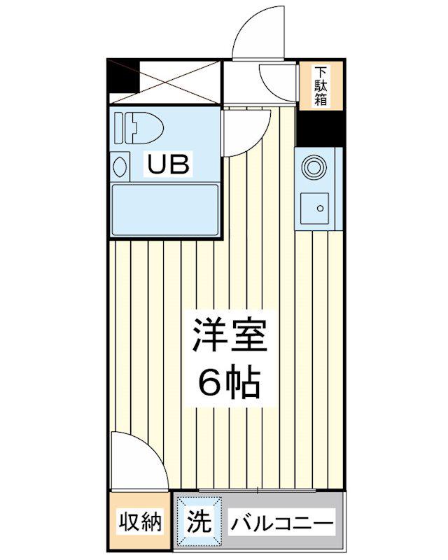 サンクレスト富士見(ワンルーム/3階)の間取り写真