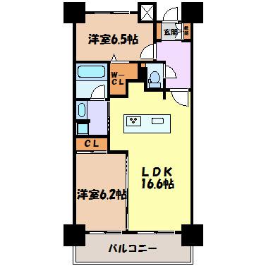 ロイヤルパークス千種(2LDK/7階)の間取り写真