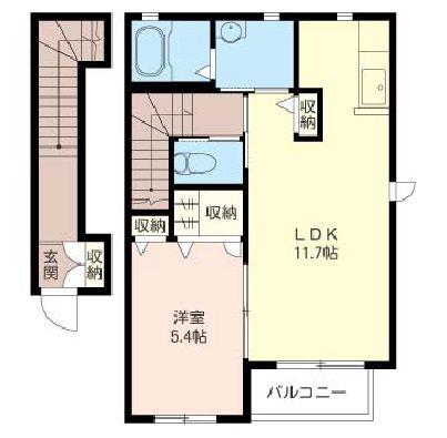 グランディール(1LDK/2階)の間取り写真