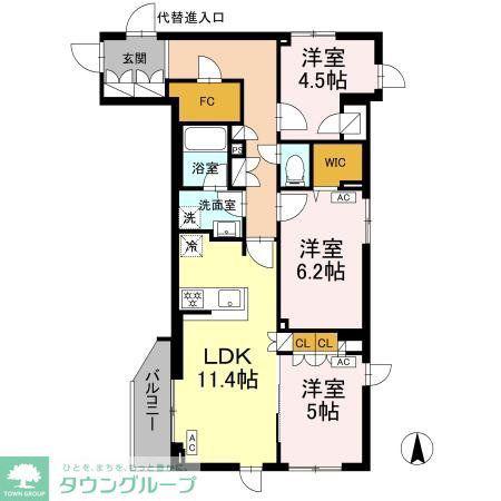 ロイジェント上板橋(3LDK/5階)の間取り写真