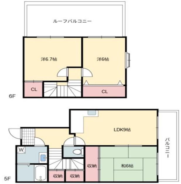 エクラシア鷹取駅前(3LDK/5階)の間取り写真