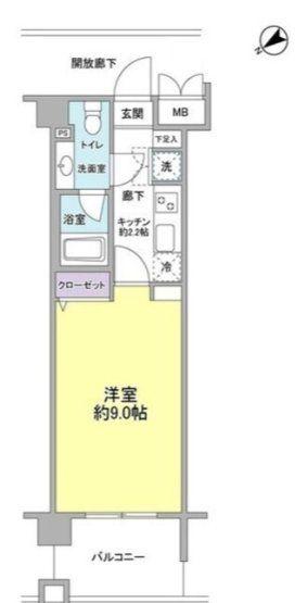 アルクス(1K/1階)の間取り写真