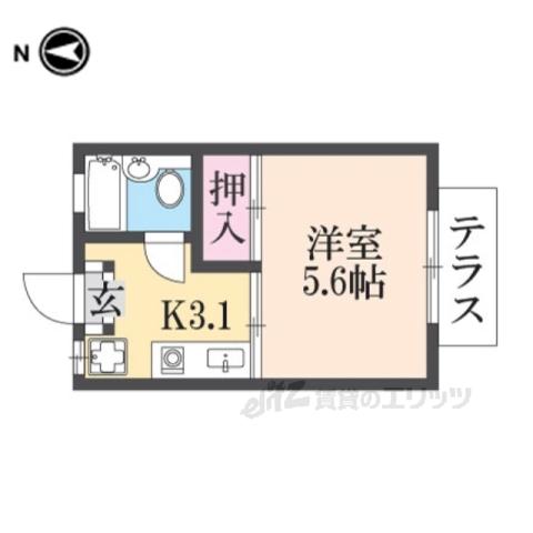 ハイツプチ8(1K/1階)の間取り写真