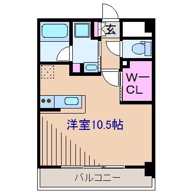 ブルーライン 新羽駅 徒歩10分 6階建 築19年(ワンルーム/4階)の間取り写真
