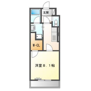 レジデンス林先(1K/3階)の間取り写真