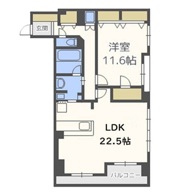 グレンパーク梅田北(1LDK/7階)の間取り写真