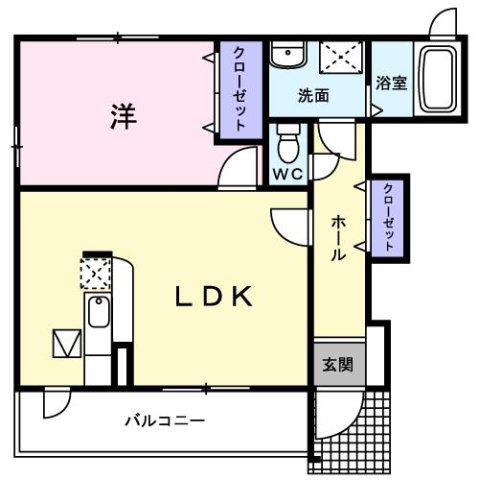 ブローテ(1LDK/1階)の間取り写真