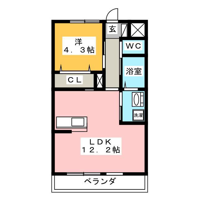 オラデルメーゼ(1LDK/2階)の間取り写真