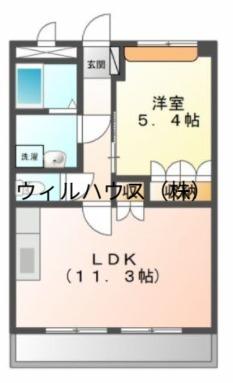 ソレイユ一条院(1LDK/1階)の間取り写真