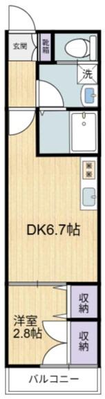 デュオコート(1DK/3階)の間取り写真