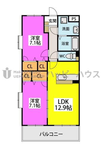 CIELIZ(2LDK/3階)の間取り写真