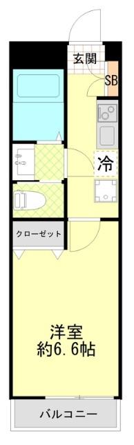 スピカハイツ弘明寺(1K/2階)の間取り写真
