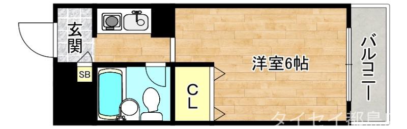 メゾンセシカ(1K/2階)の間取り写真