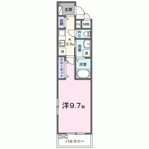 PRADERA吉川美南(1K/3階)の間取り写真