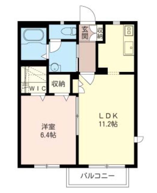 マストライフ守谷松ヶ丘II-A(1LDK/2階)の間取り写真