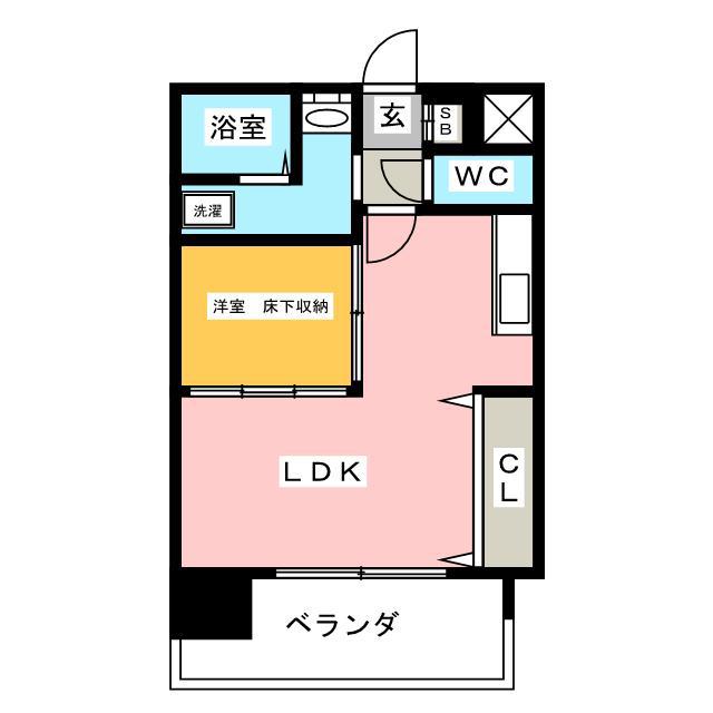 エステート・モア 平尾公園通増築(1LDK/10階)の間取り写真