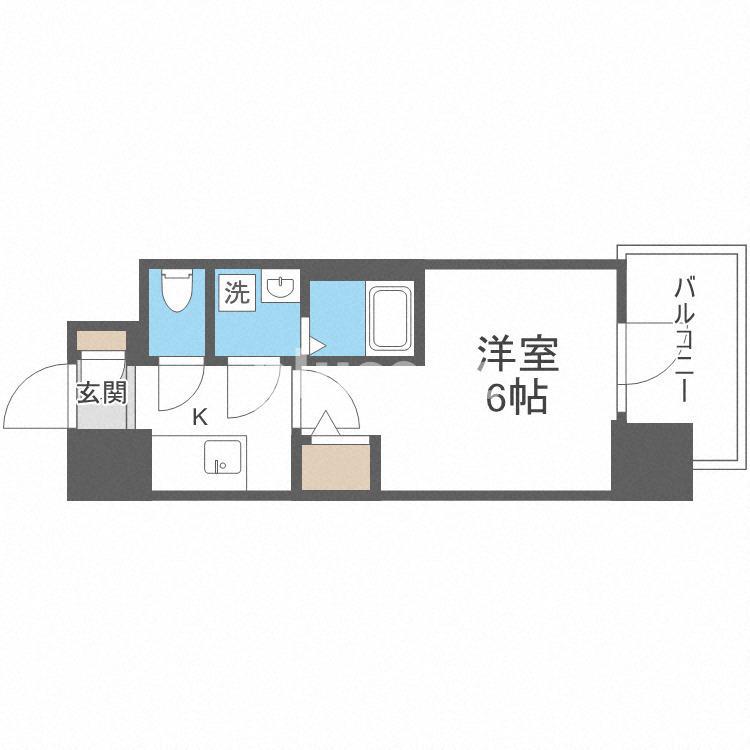 エスリード弁天町グランツ(1K/9階)の間取り写真