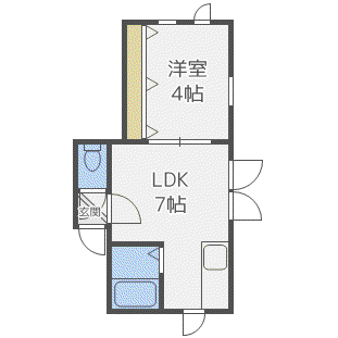 ライズ・フォレストI(1DK/2階)の間取り写真