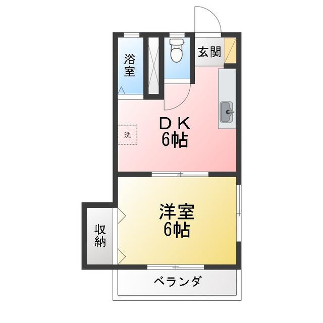 ハイツ山手(1DK/1階)の間取り写真