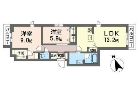 GRAN VERDE(2LDK/2階)の間取り写真