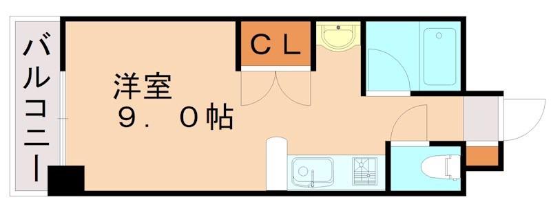 ベルガ清水(ワンルーム/4階)の間取り写真