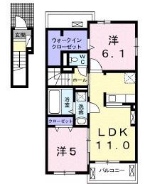 スマイリーIII(2LDK/2階)の間取り写真