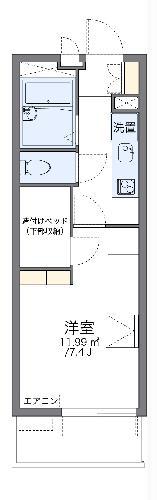 レオパレスゆとろぎ岡部(1K/4階)の間取り写真