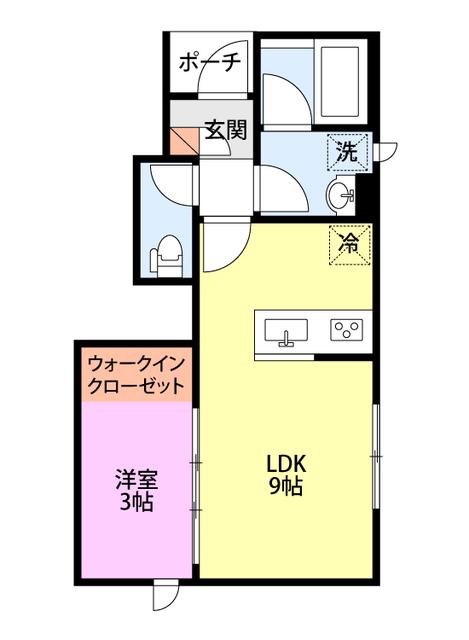 CIEL TERAO(1LDK/1階)の間取り写真