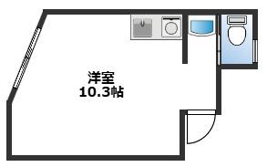 ソレイユ中原(ワンルーム/2階)の間取り写真