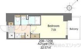 S-RESIDENCE上新庄BEAT(1K/10階)の間取り写真