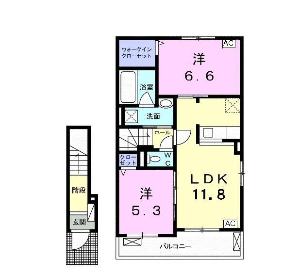 アルペジオ B(2LDK/2階)の間取り写真