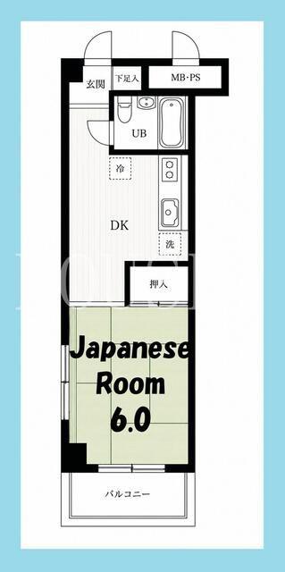 ハイラーク本牧(1DK/4階)の間取り写真