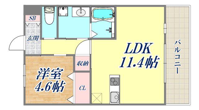 エトワールシャトー1(1LDK/1階)の間取り写真